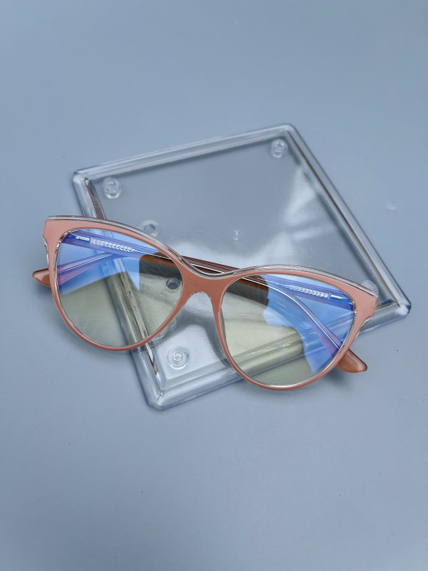 Nude blue light blocking glasses for female